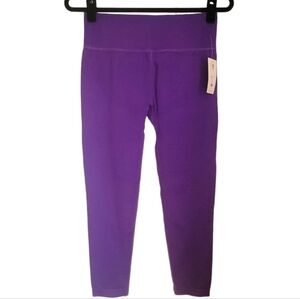 NWT Nova Sport Purple Leggings Womens Size Medium Large Hype Active 7/8"